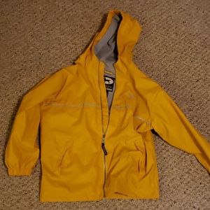 The black dog boys yellow rain coat